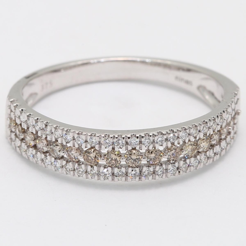 Leah Champagne and White Diamond Ring
