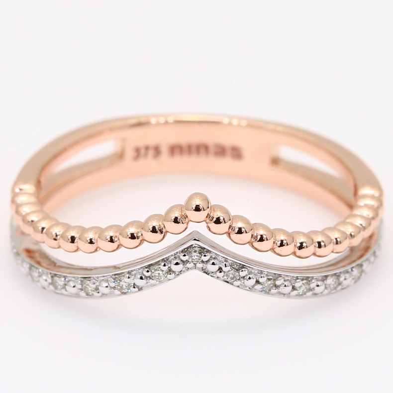 Vela white diamond curved band ring
