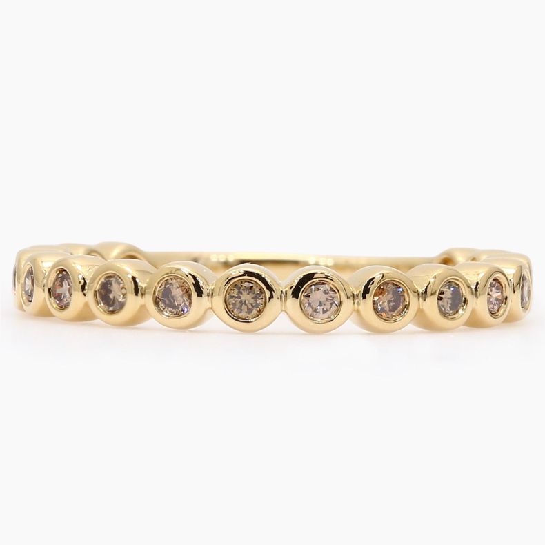 Dove champagne bezel-set diamond band