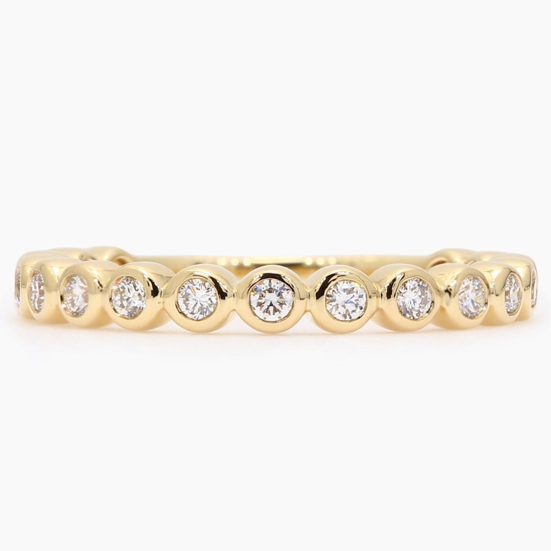 Dove white bezel-set diamond band