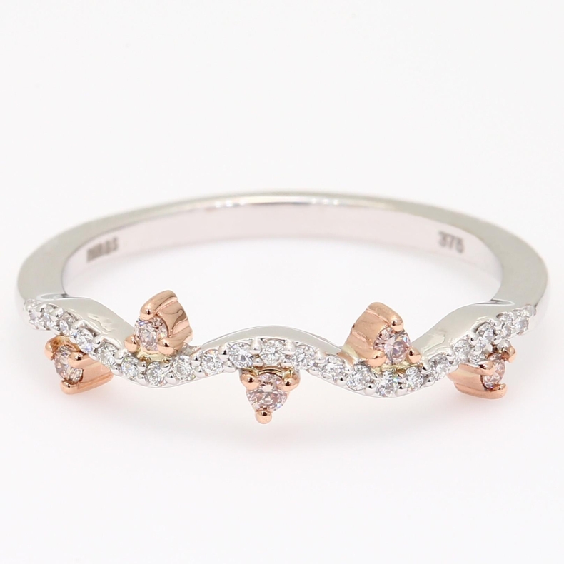 Raya white and Argyle pink-champagne diamond ring