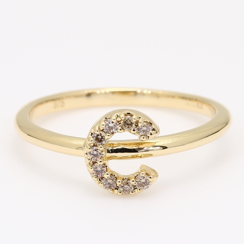 Love Letter C champagne diamond ring