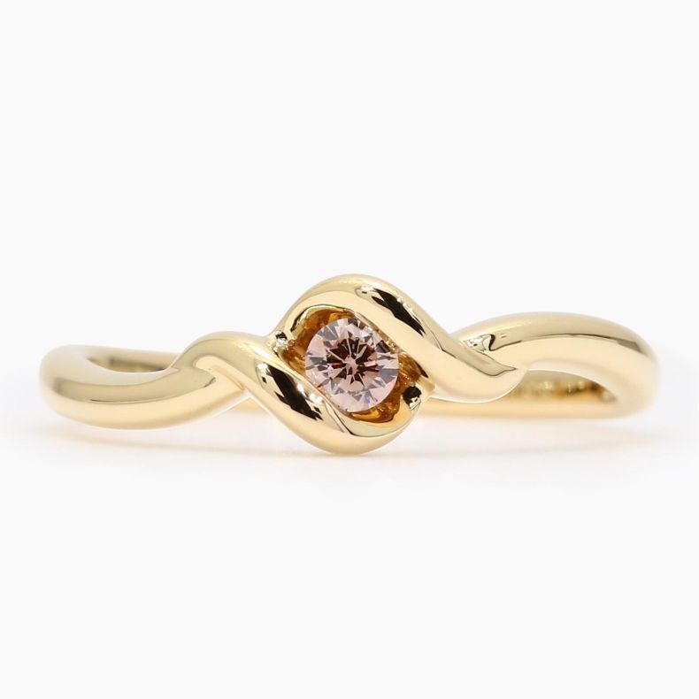 Temple champagne diamond twist ring