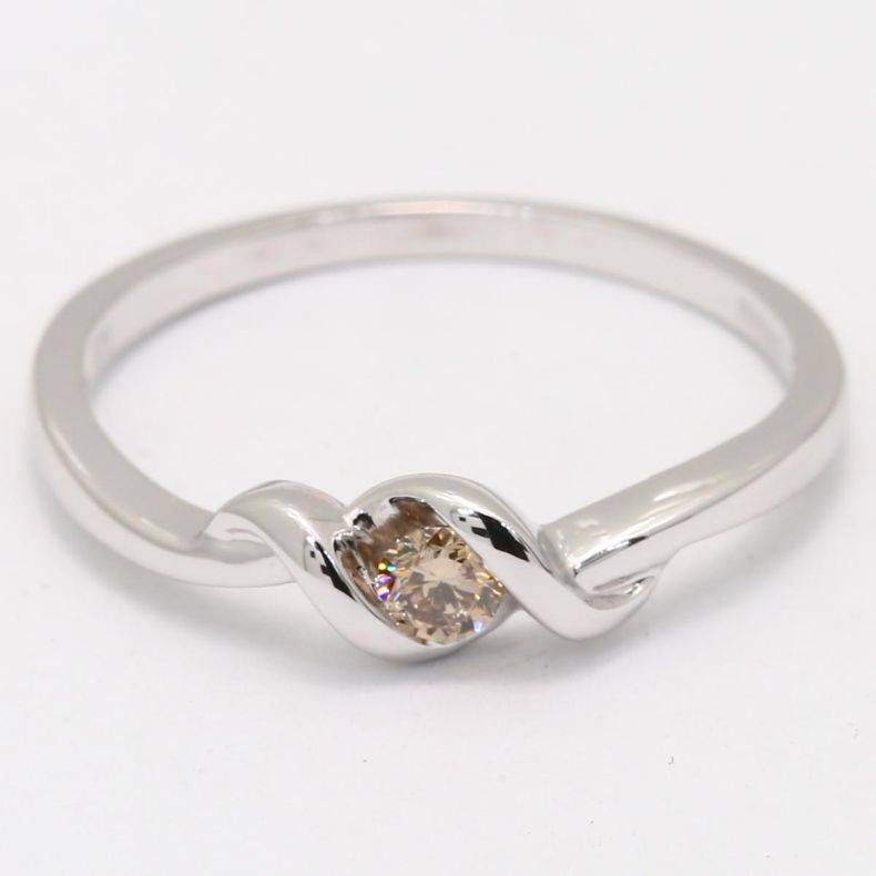 Temple champagne diamond promise ring