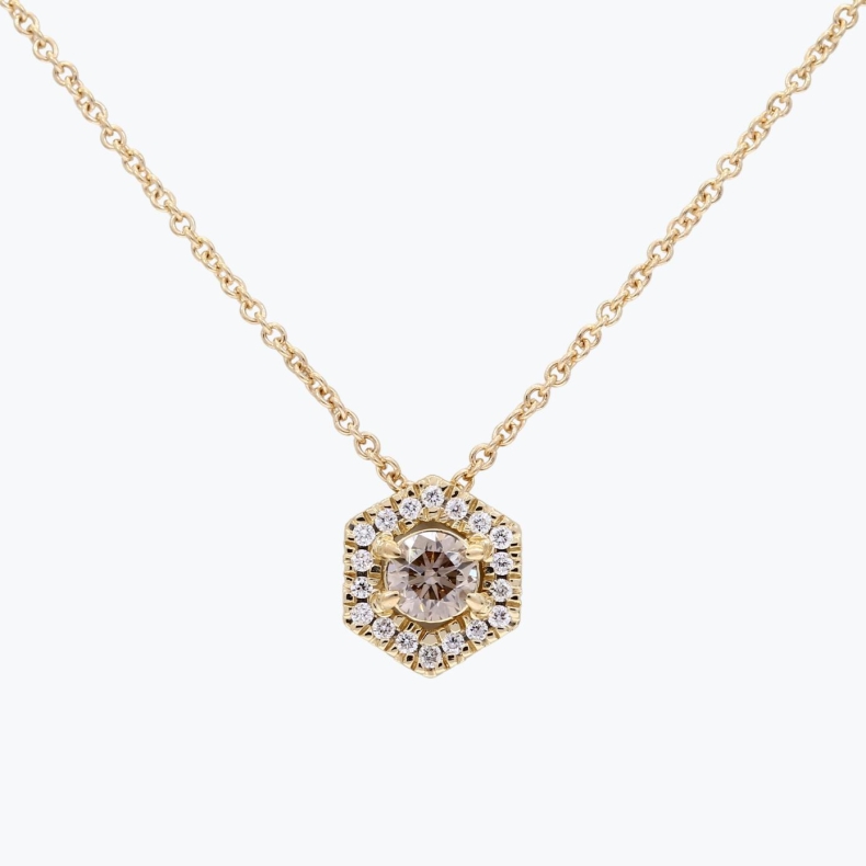 Apiary champagne diamond necklace