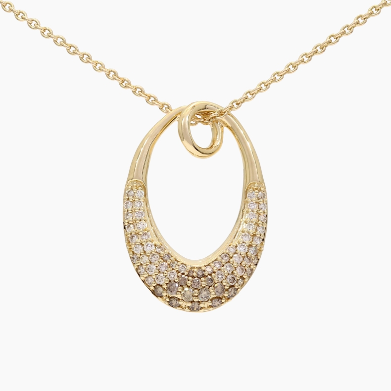 Dome champagne diamond necklace