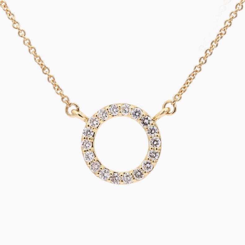 Flight white diamond circle necklace