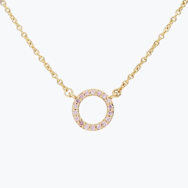Flight Argyle pink diamond circle necklace