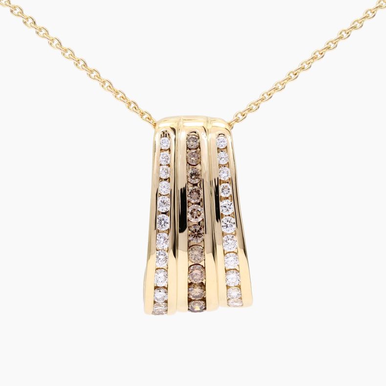 Chrysler champagne and white diamond necklace