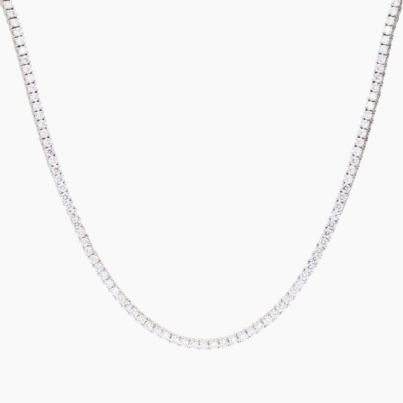 Luetta 5 total carat white lab-grown diamond tennis necklace