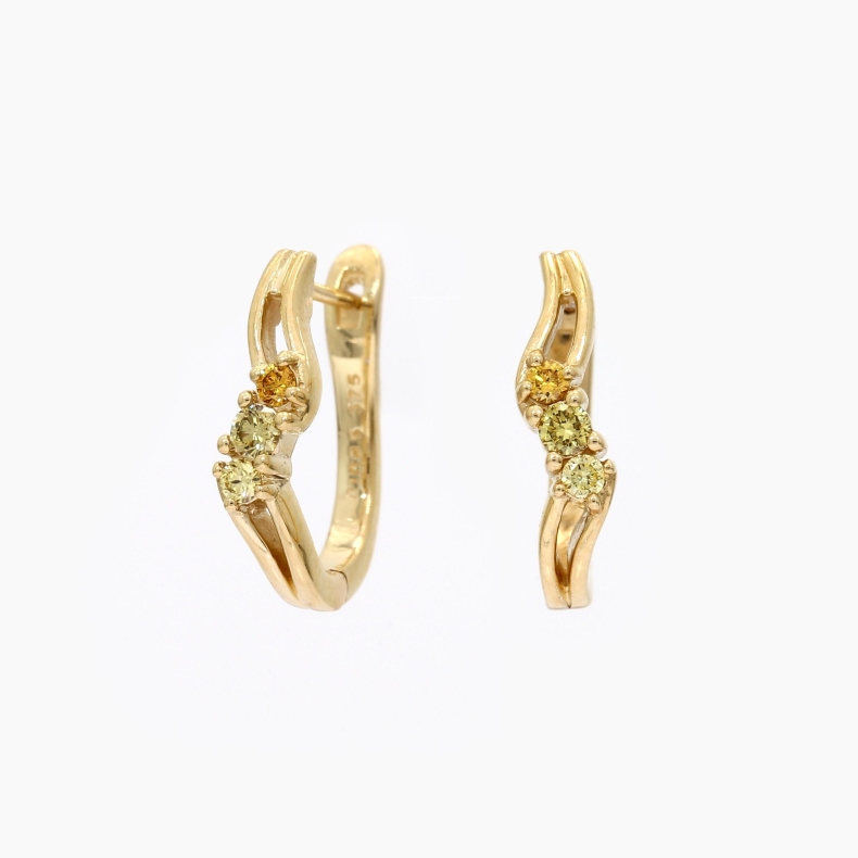 Tiana rainbow diamond huggie earrings