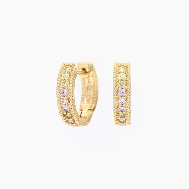 Indiana rainbow diamond huggie earrings