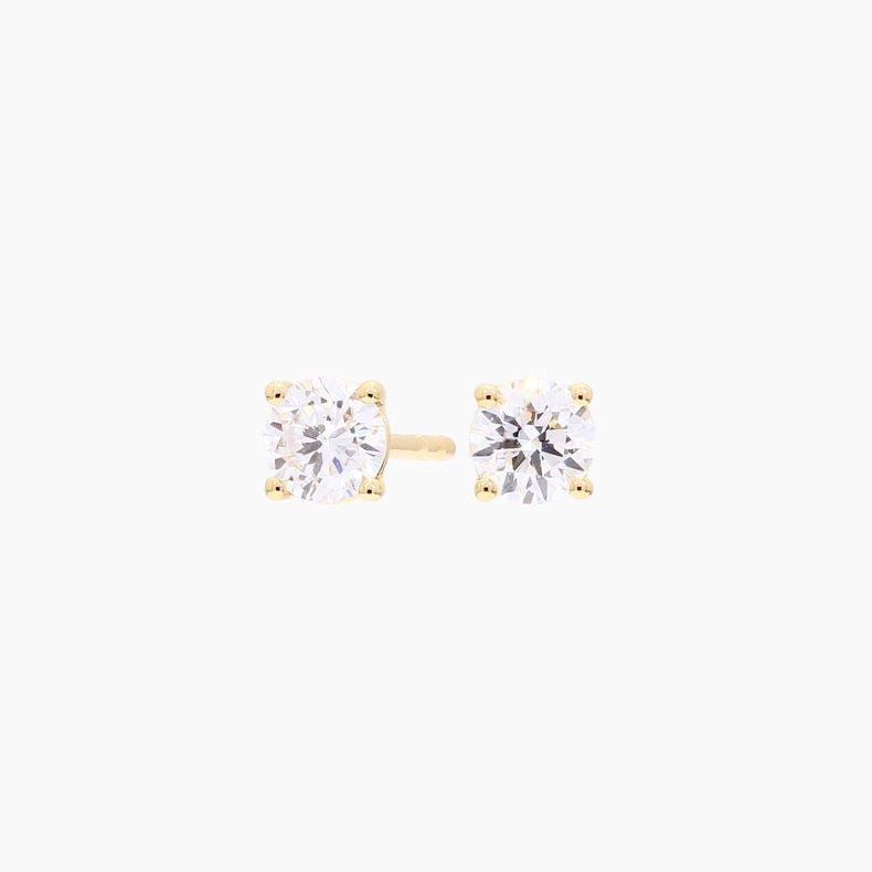Lumi 0.54 total carat round-cut lab-grown claw-set white diamond stud earrings
