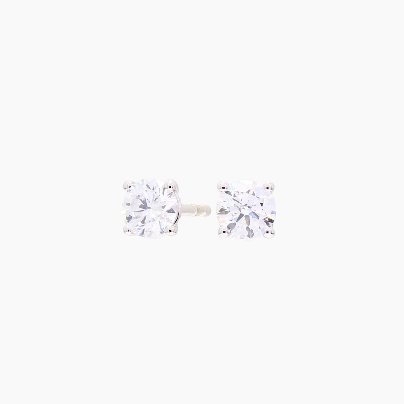 Lumi 0.52 total carat round-cut lab-grown claw-set white diamond stud earrings