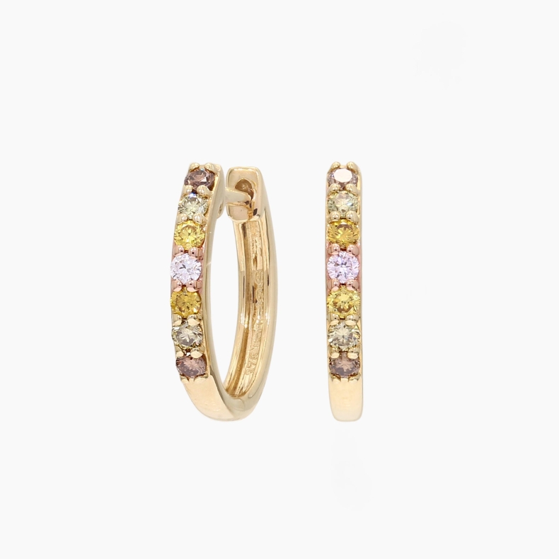 Melody rainbow diamond huggie earrings