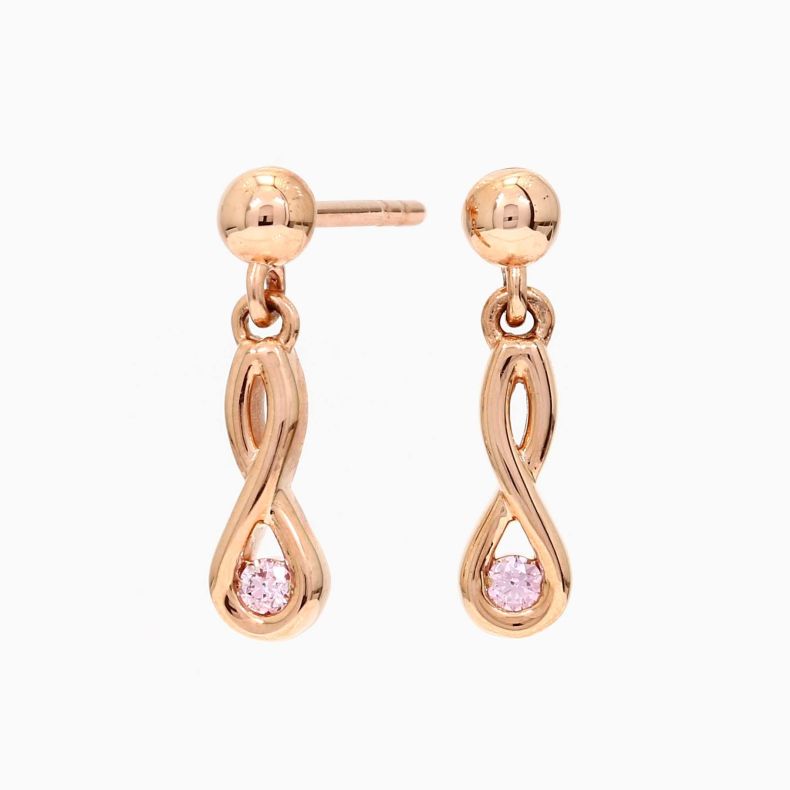 Infinite Argyle pink diamond drop stud earrings