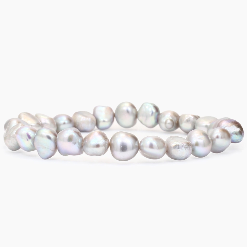 Nerissa grey freshwater pearl keshi strand bracelet