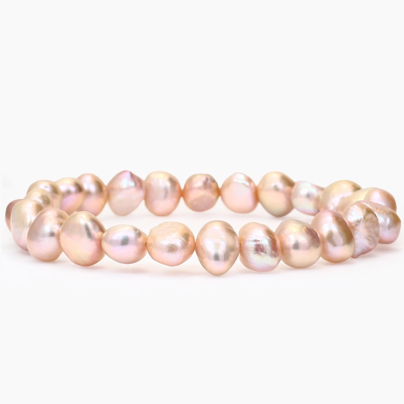 Nerissa multi pink freshwater pearl keshi strand bracelet