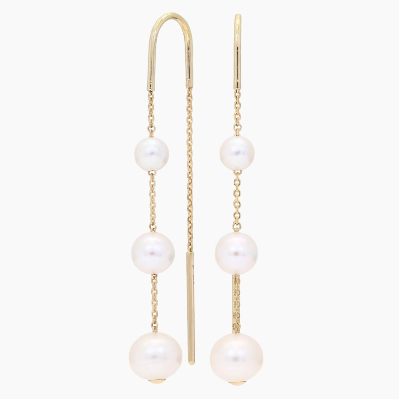 Haiti white freshwater pearl chain earrings