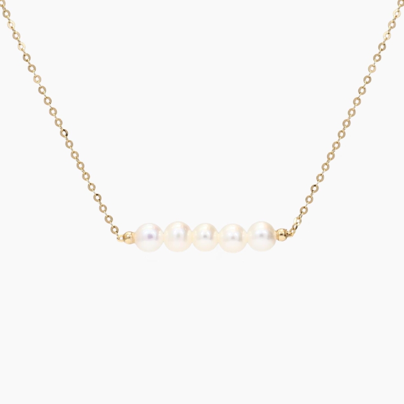 Louise round white freshwater pearl necklace