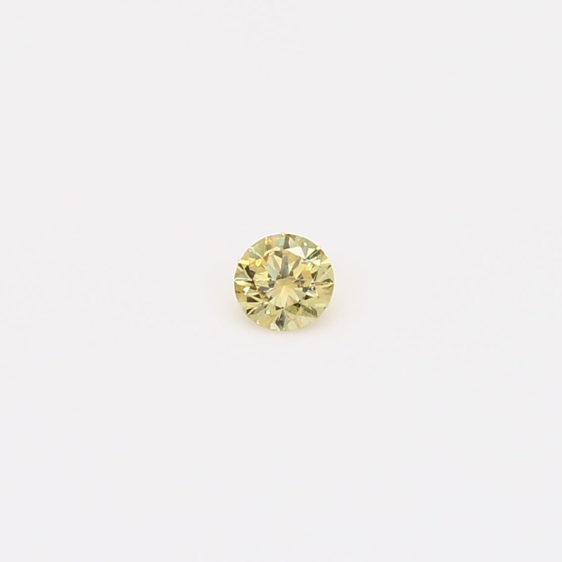 0.11 Carat round-cut fancy yellow diamond