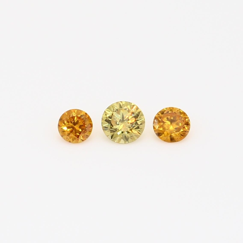 0.26 Total carat trio of orange and yellow diamonds
