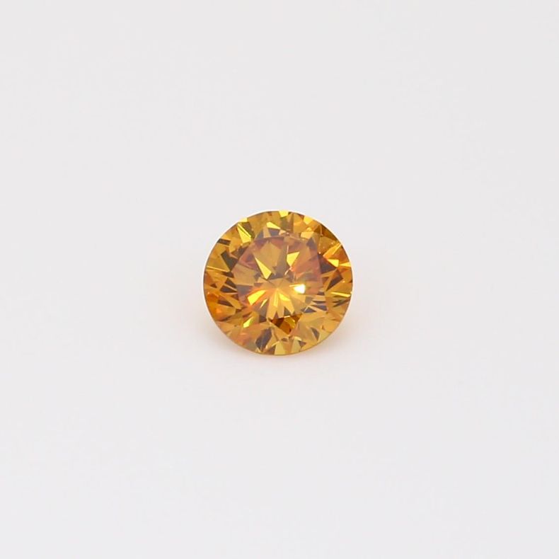 0.35 Carat round-cut fancy orange diamond