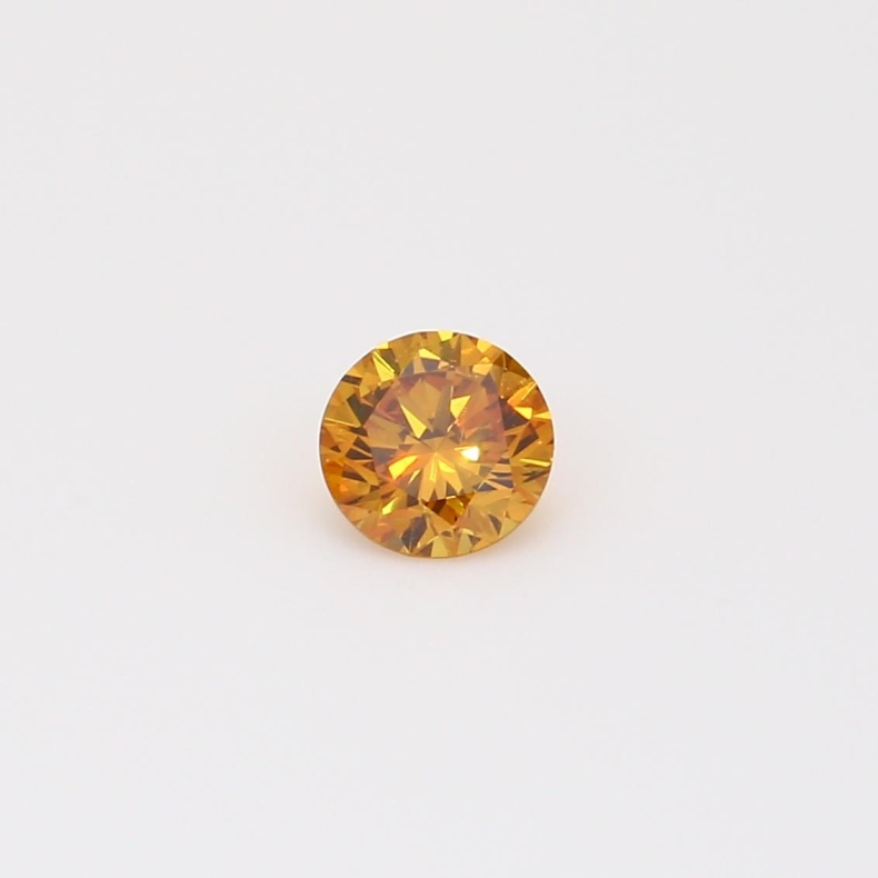 0.34 Carat round-cut fancy orange diamond