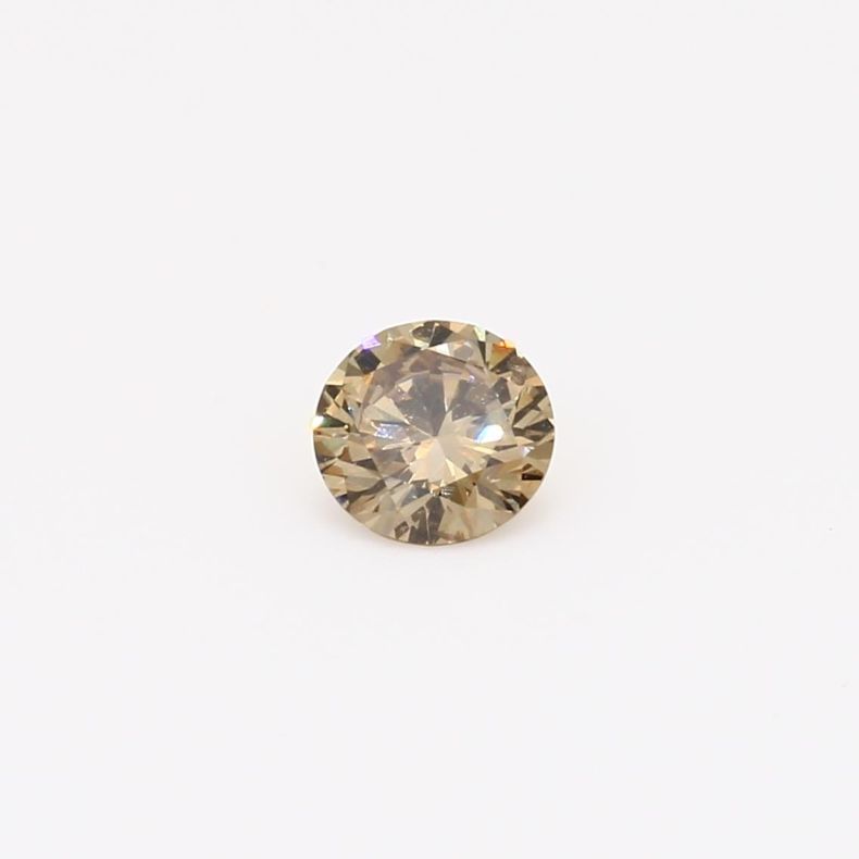0.39 Carat round-cut champagne diamond