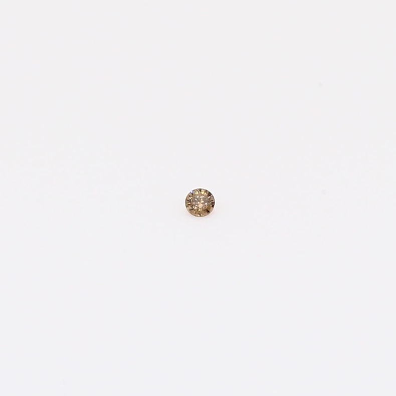 0.009 Carat round-cut champagne diamond