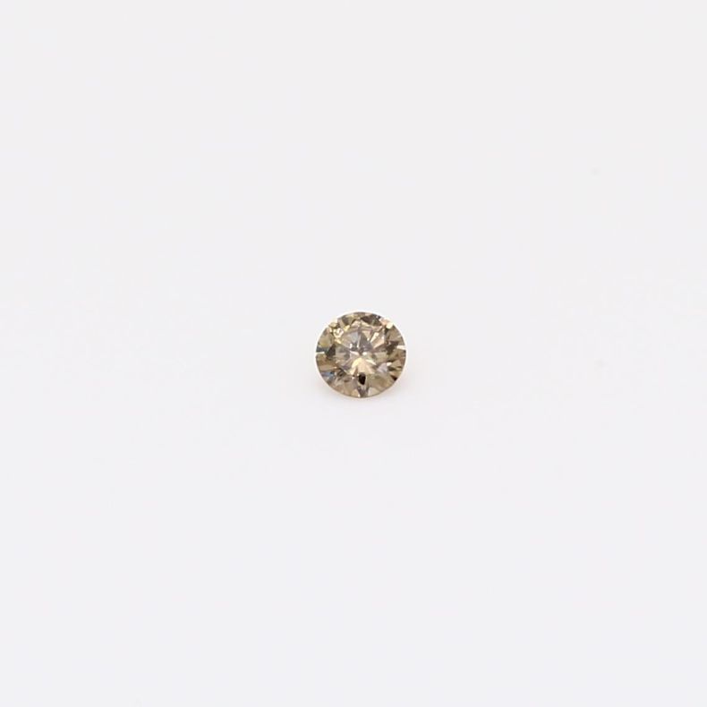 0.04 Carat round-cut champagne diamond