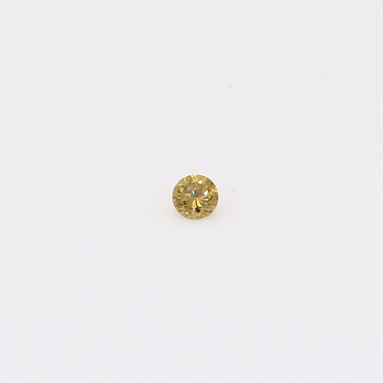 0.035 Carat round-cut fancy green diamond
