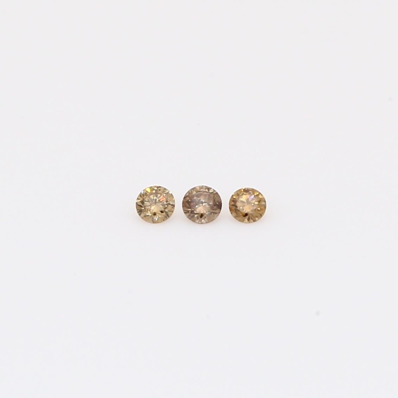 0.05 Total carat trio of round-cut champagne diamonds