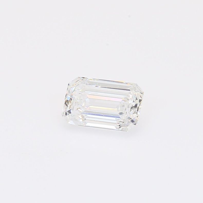 0.72 Carat emerald-cut white lab-grown IGI-certified diamond