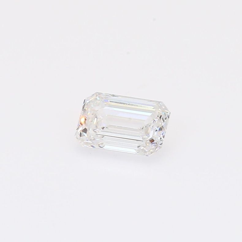 0.68 Carat emerald-cut white lab-grown IGI-certified diamond