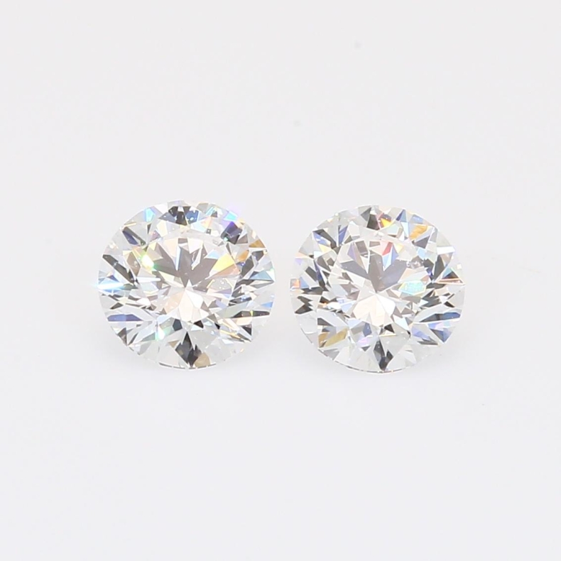 1.06 Total carat pair of brilliant-cut round white lab-grown IGI-certified diamonds