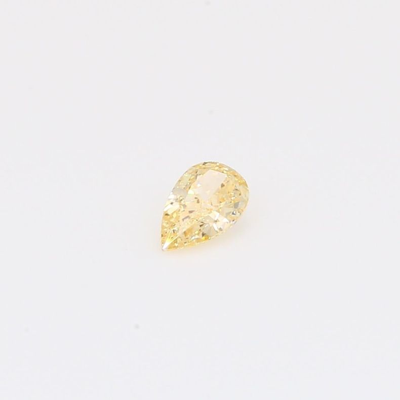 0.21 Carat pear-cut fancy light yellow diamond