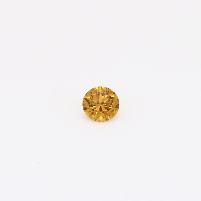 0.12 Carat brilliant-cut round fancy intense orange diamond