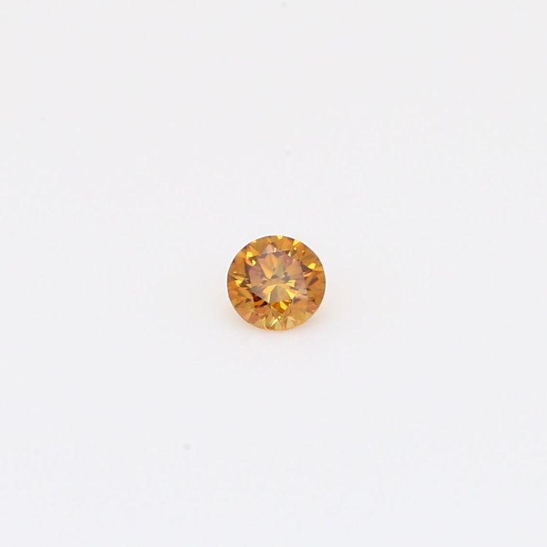 0.12 Carat brilliant-cut round fancy deep orange diamond