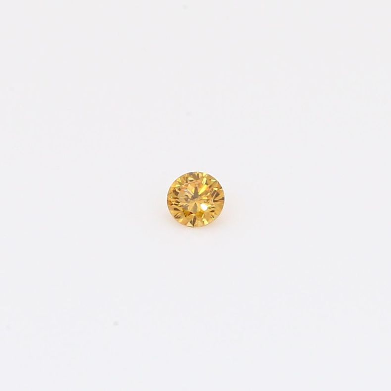 0.06 Carat brilliant-cut round fancy orange diamond