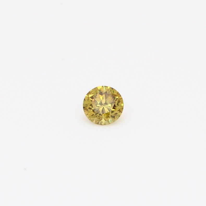 0.14 Carat brilliant-cut round fancy green diamond