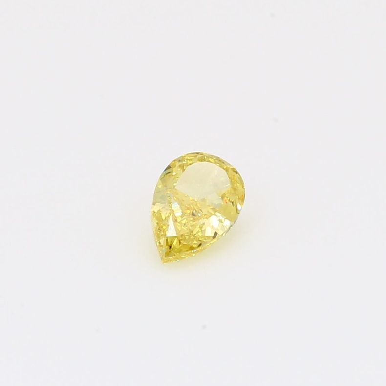 0.46 Carat pear-cut fancy intense yellow diamond