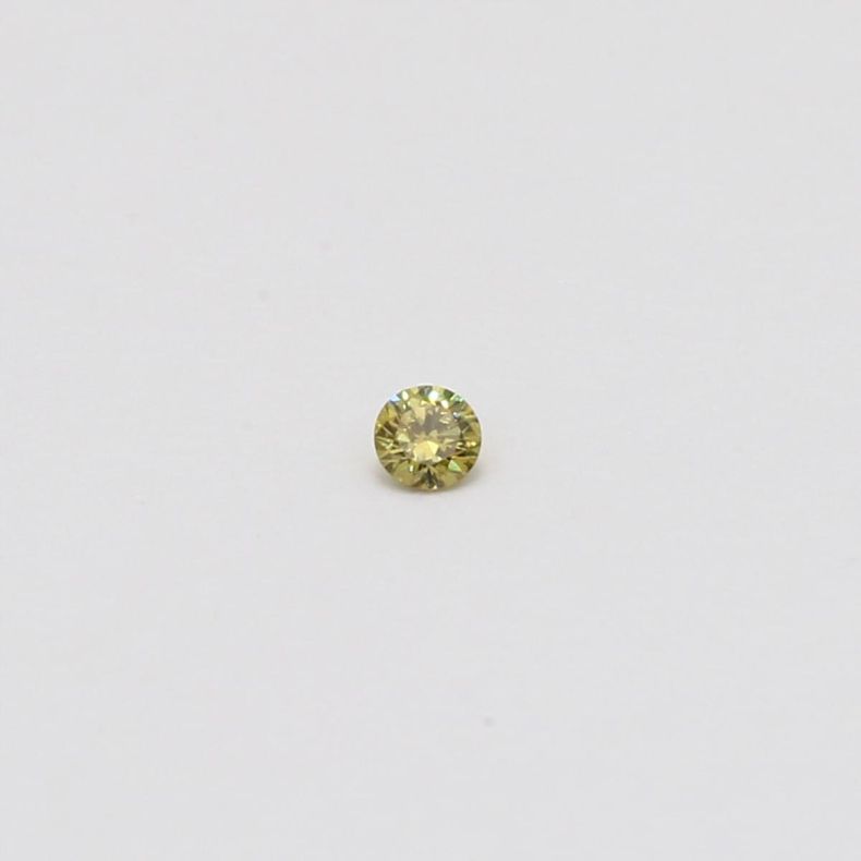 0.04 Carat round cut green diamond