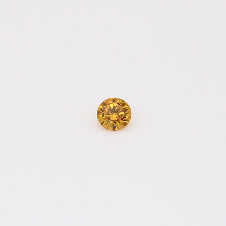 0.07 Carat round-cut fancy orange diamond