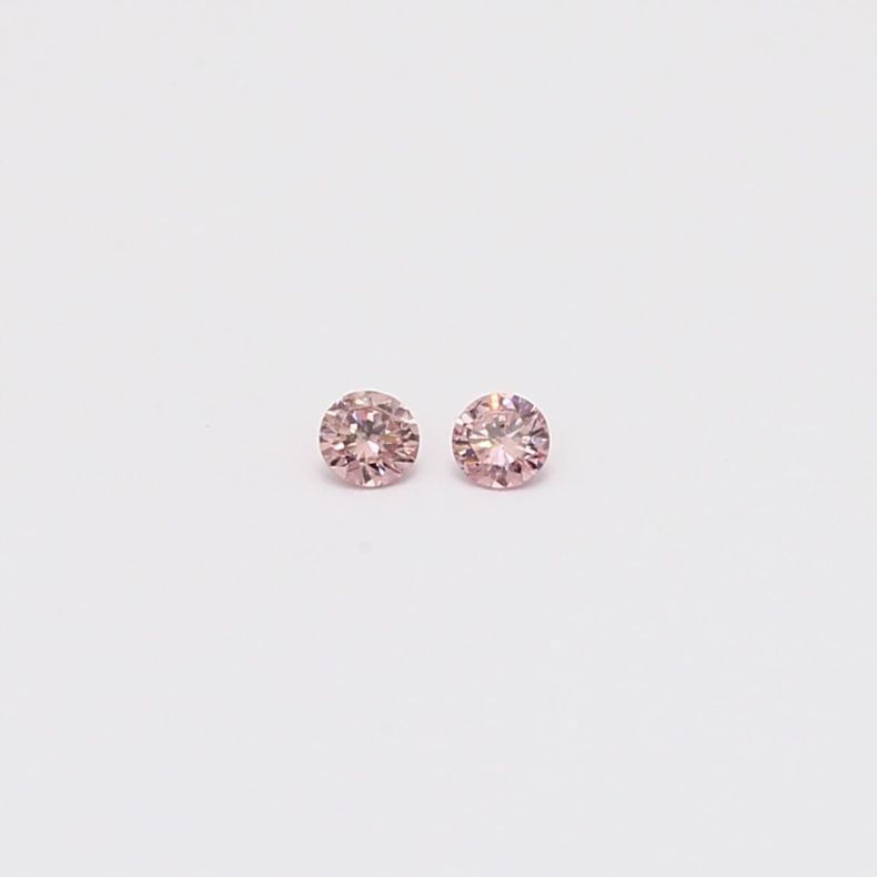 0.07 Total carat pair of round-cut FIP Argyle pink diamonds