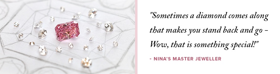 Rare Argyle pink diamond selected for a custom-designed pendant