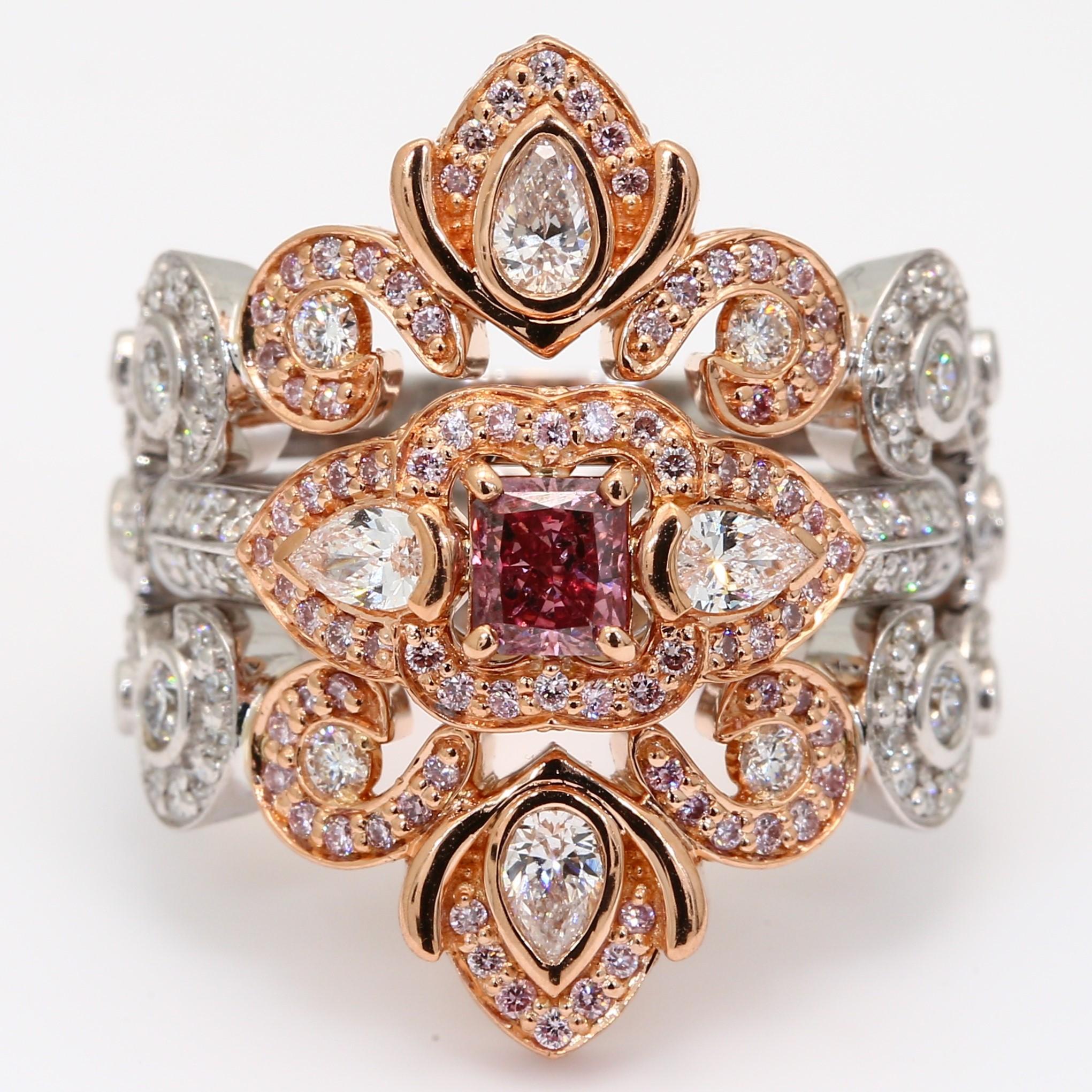The Nina s Sovereign Crescendo Exhibition Argyle pink diamond jacket and engagement ring set