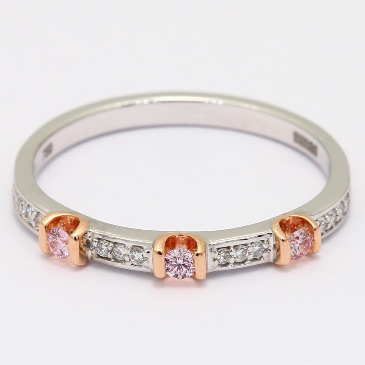 Trio Argyle pink and white diamond wedding ring