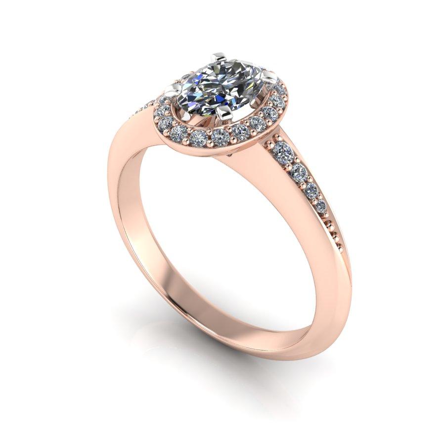 Amorette channel set halo diamond engagement ring
