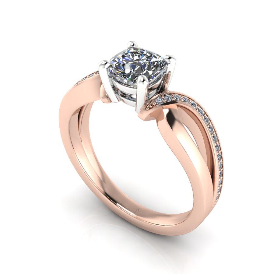 La Mari e split shank channel set diamond engagement ring